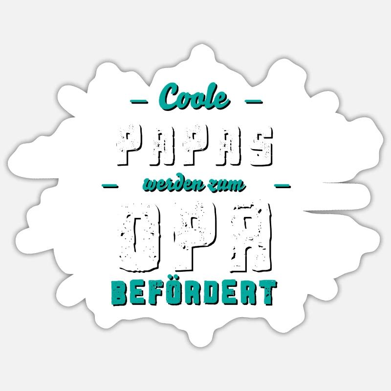 Coole Papas werden Zum Opa befördert - Sticker Größe S (10 x 10 cm) - Mattweiß