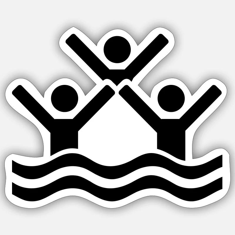 synchronized swimming - Sticker size S (10 x 10 cm) - white matte