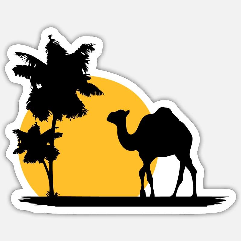 Camel - Kamel - Dromedar - Sticker Größe S (10 x 10 cm) - Mattweiß
