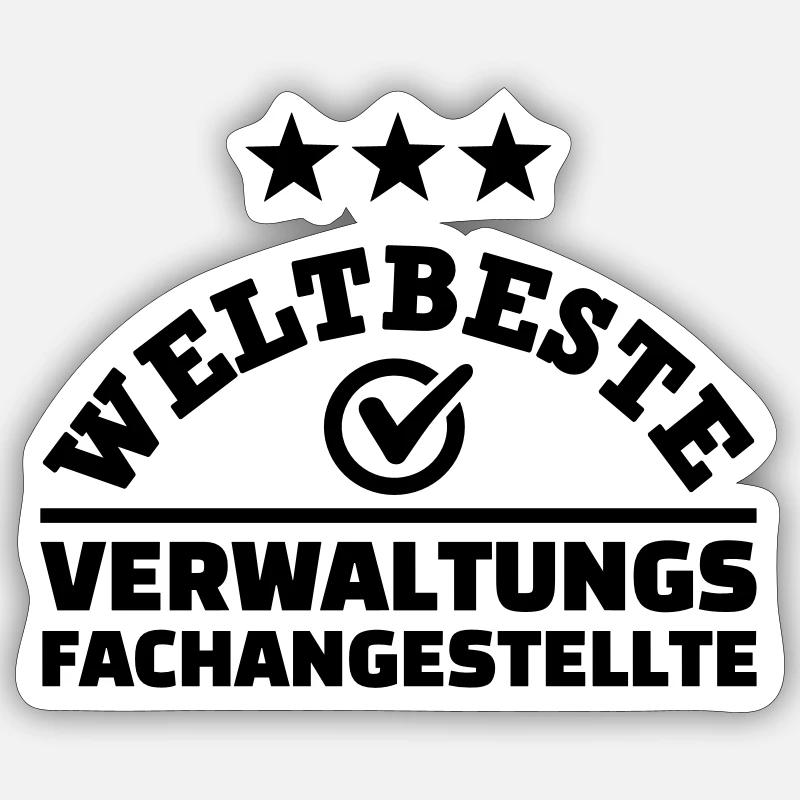 Verwaltungsfachangestellte - Sticker Größe S (10 x 10 cm) - Mattweiß