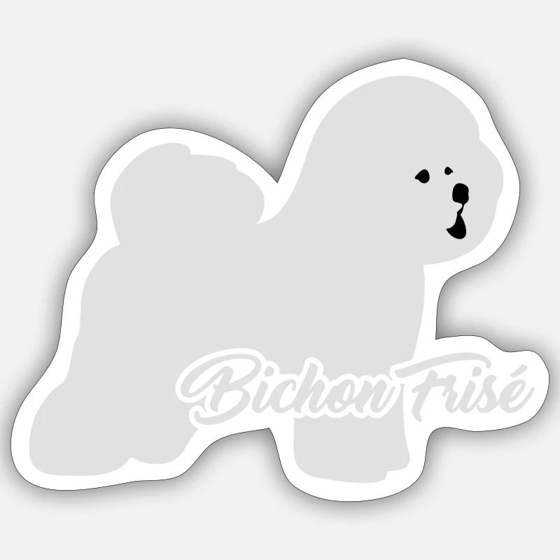 Bichon Frise - Sticker Größe S (10 x 10 cm) - Mattweiß