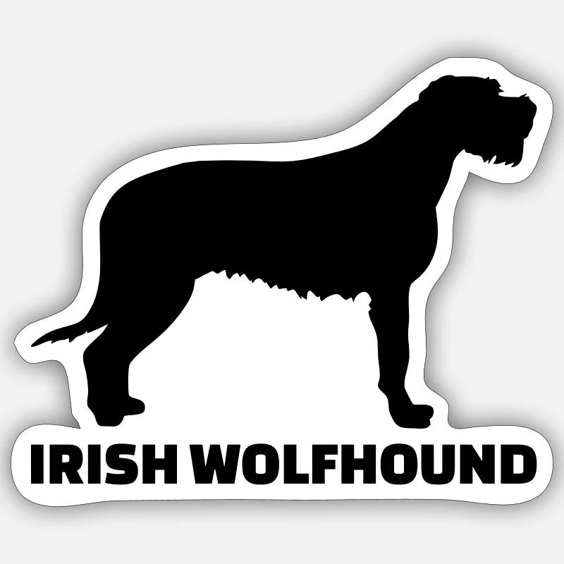 Irish Wolfhound - Sticker taille S (10 x 10 cm) - blanc mat