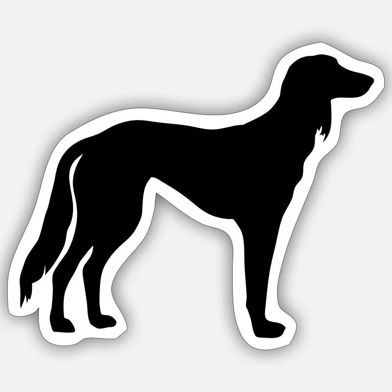 Saluki - Sticker taille S (10 x 10 cm) - blanc mat