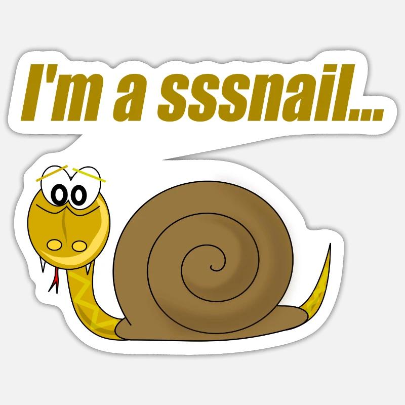 Ich bin ein sssnail ... - Schnecke oder Schlange? Sticker Größe S (10 x 10 cm)
