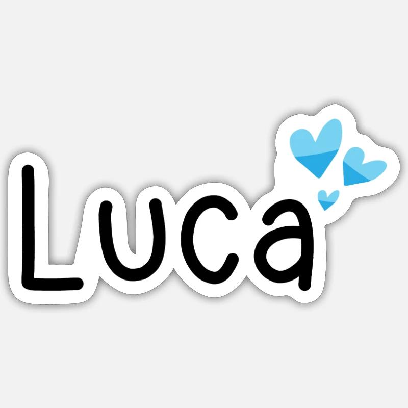 Nom - Luca - Sticker taille S (10 x 10 cm) - blanc mat