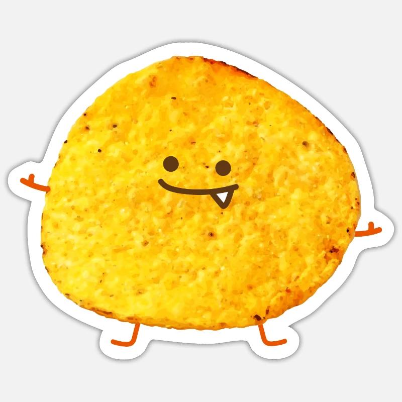 Funny chips - Sticker size S (10 x 10 cm) - white matte