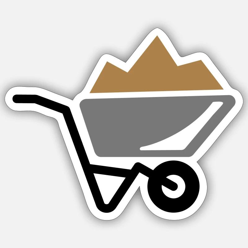 Brouette de sable Sticker taille S (10 x 10 cm)