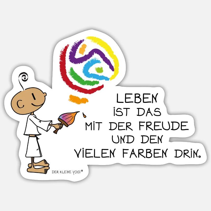 Leben ist das mit der Freude - Sticker Größe S (10 x 10 cm) - Mattweiß