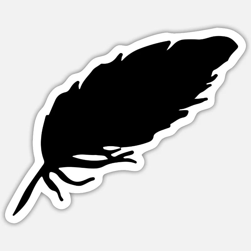 feather - Sticker size S (10 x 10 cm) - white matte