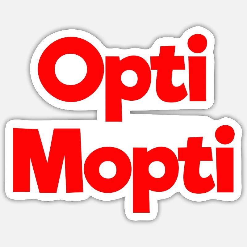 Opti Mopti - Sticker size S (10 x 10 cm) - white matte