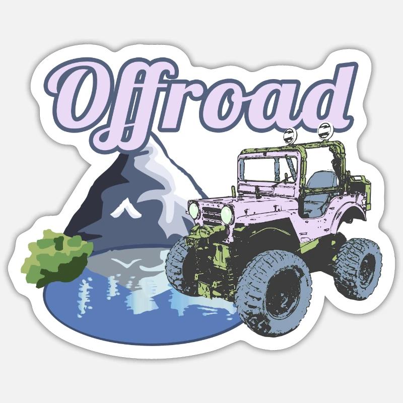 Offroad - Sticker size S (10 x 10 cm) - white matte