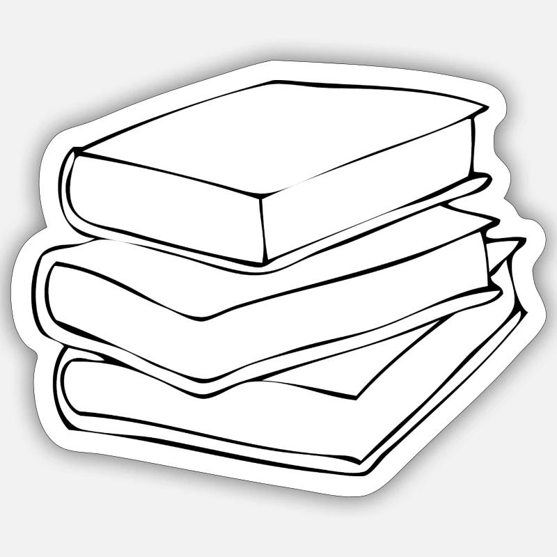 Books - Sticker size S (10 x 10 cm) - white matte