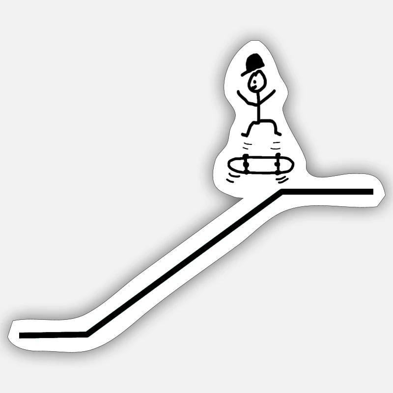 Skateboard Kickflip Boy Cap Cool - Sticker size S (10 x 10 cm) - white matte