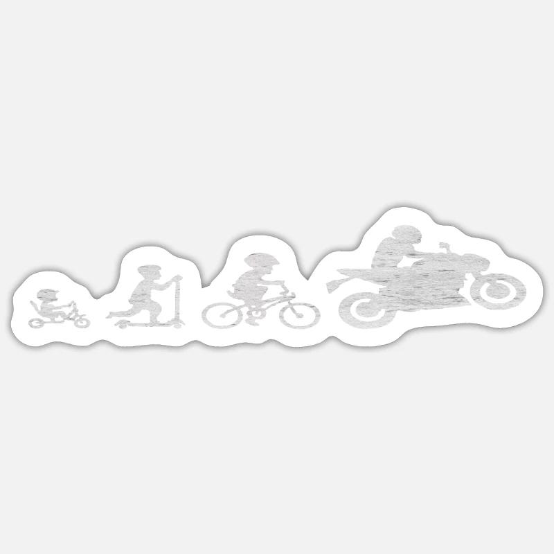 Motorrad Evolution Vintage Männer Geschenkidee Sticker Größe S (10 x 10 cm)