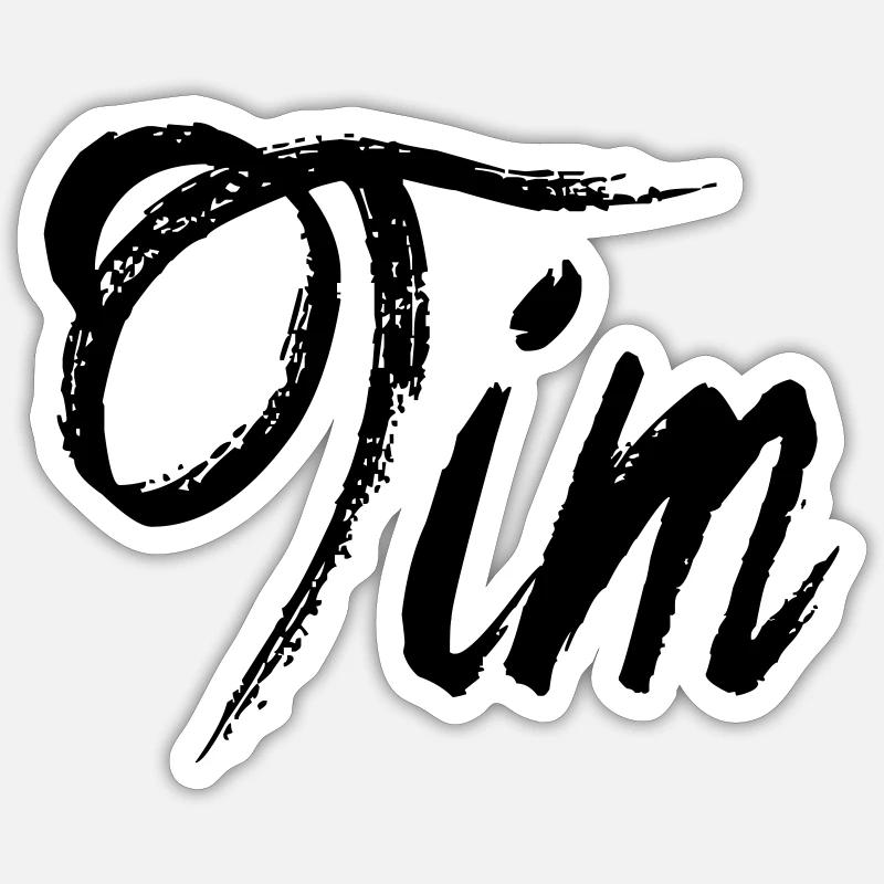Tim - Sticker taille S (10 x 10 cm) - blanc mat