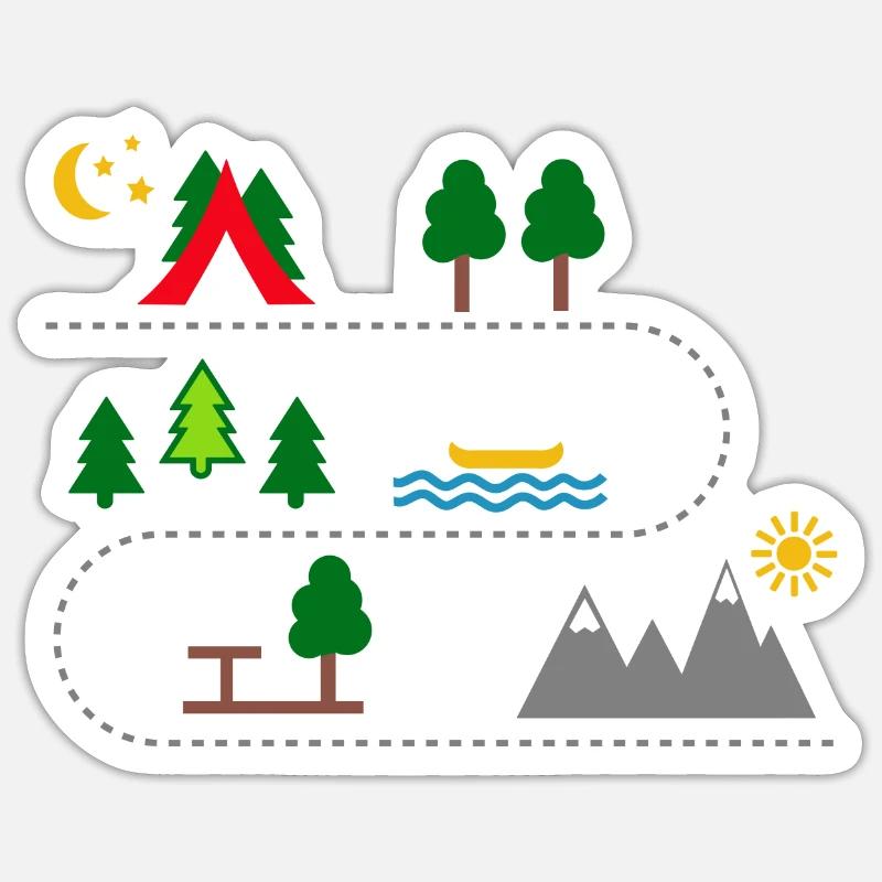 camping - Sticker size S (10 x 10 cm) - white matte