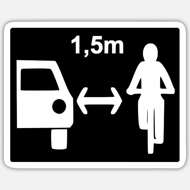 Cyclists Please keep your distance Safety Sticker size S (10 x 10 cm)