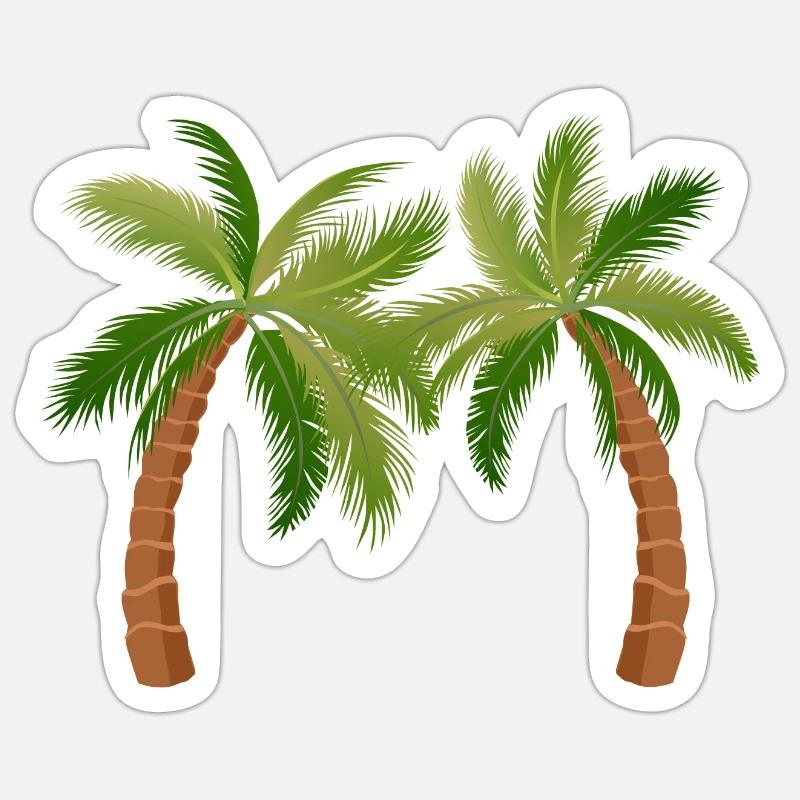 palm tree palm palms - Sticker size S (10 x 10 cm) - white matte
