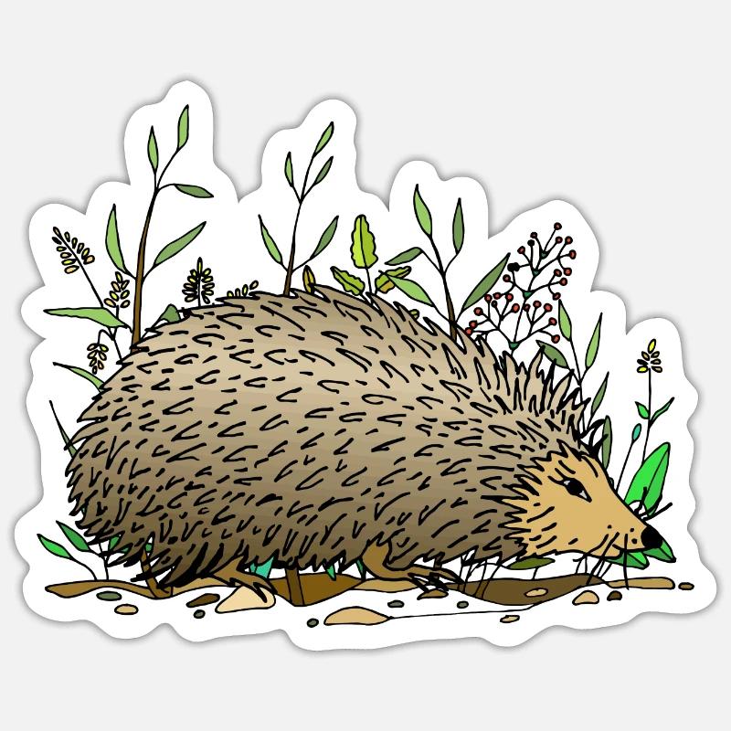 Igel - Sticker Größe S (10 x 10 cm) - Mattweiß