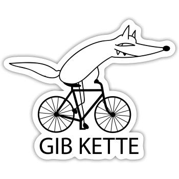 Fast bike Fox - Sticker size S (10 x 10 cm) - white matte - Front