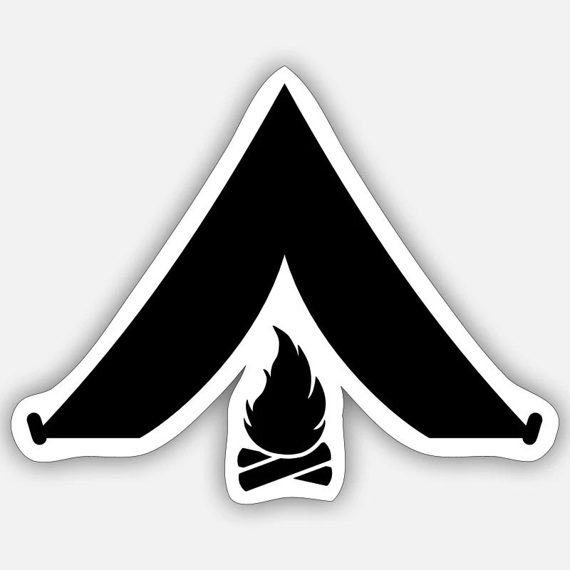 camping - Sticker size S (10 x 10 cm) - white matte