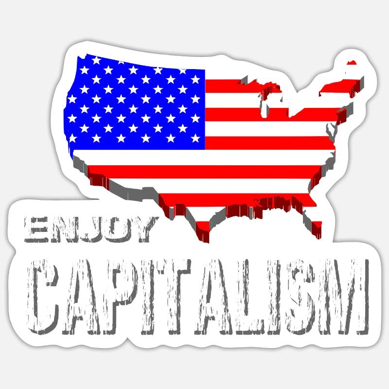 États Unis - Sticker taille S (10 x 10 cm) - blanc mat