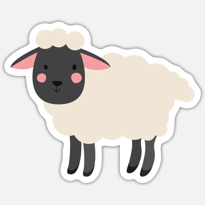 mouton - Sticker taille S (10 x 10 cm) - blanc mat