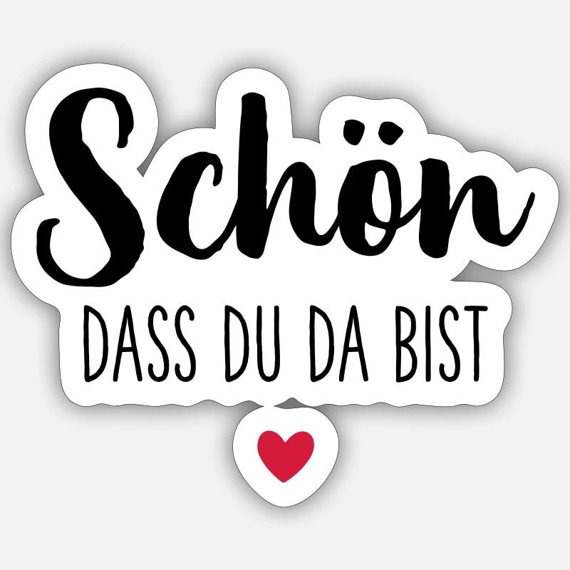Schön dass du da bist Herz Sticker