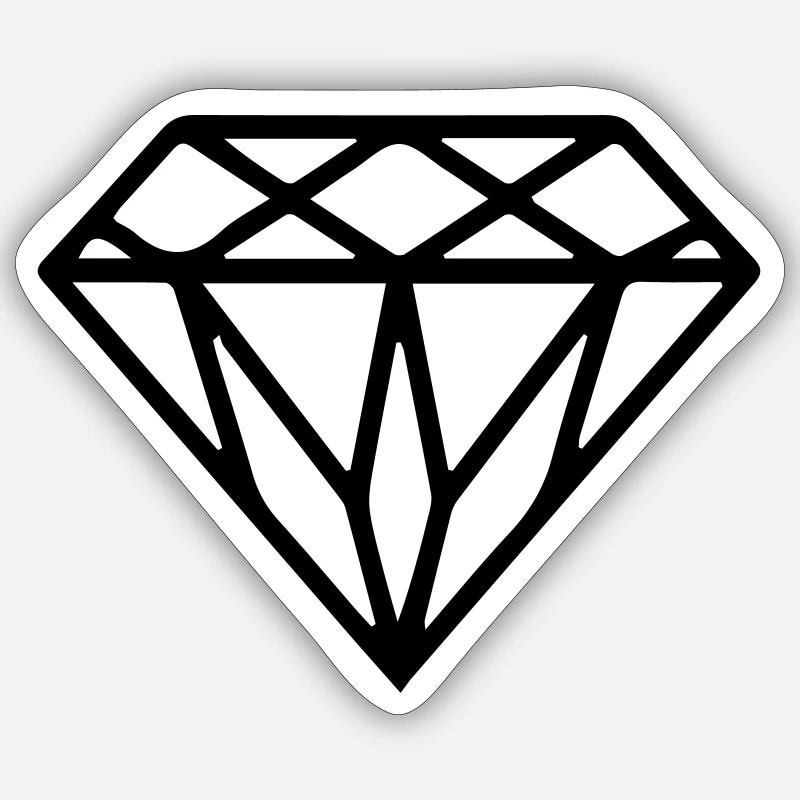 diamond - Sticker size S (10 x 10 cm) - white matte