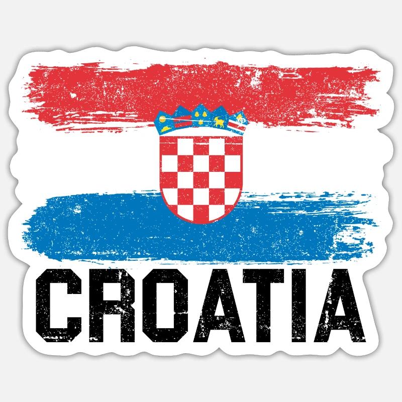 Drapeau de la Croatie - Sticker taille S (10 x 10 cm) - blanc mat