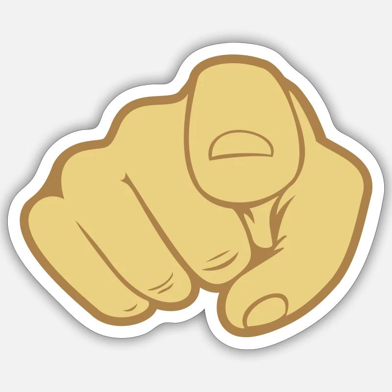 Hand finger pointing - Sticker size S (10 x 10 cm) - white matte