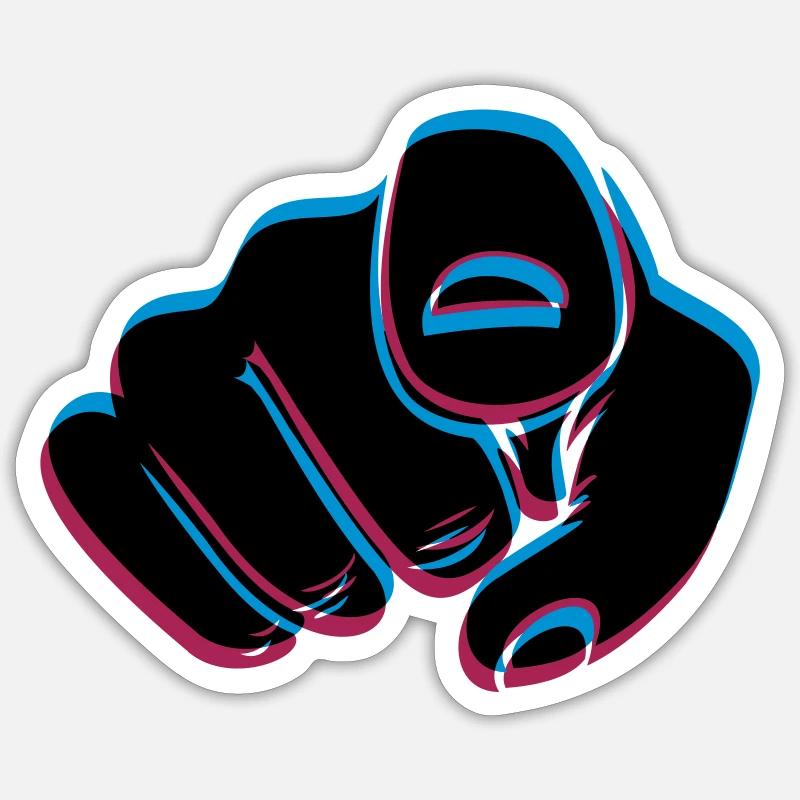 3D Effekt Hand - Sticker Größe S (10 x 10 cm) - Mattweiß