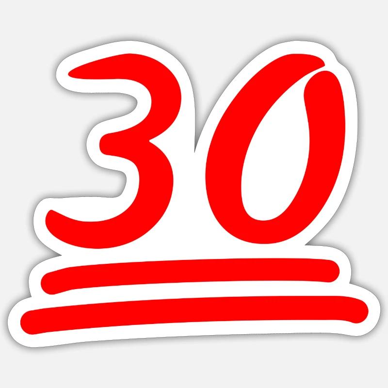30-30 ° compleanno per tutto il compleanno - Sticker formato S (10 x 10 cm) - bianco opaco