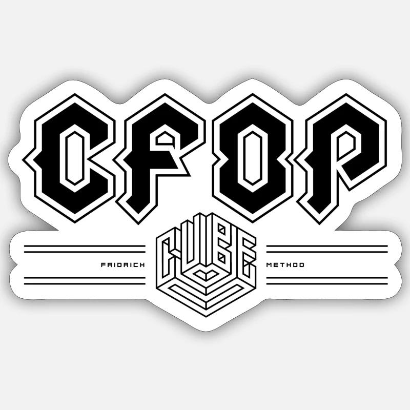 CFOP-Fridrich-Methode. Cube-Cuber-Speedcubing - Sticker Größe S (10 x 10 cm) - Mattweiß