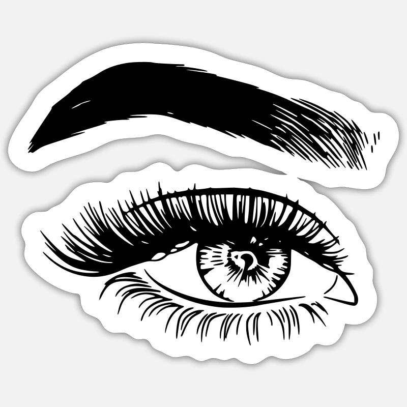 Idée cadeau œil gauche Sticker taille S (10 x 10 cm)
