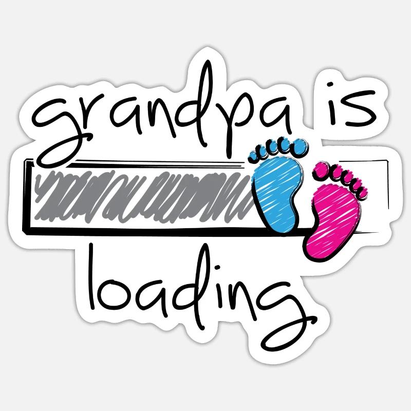 Slogan Opa wird geladen. Opa und Oma werden - Sticker Größe S (10 x 10 cm) - Mattweiß