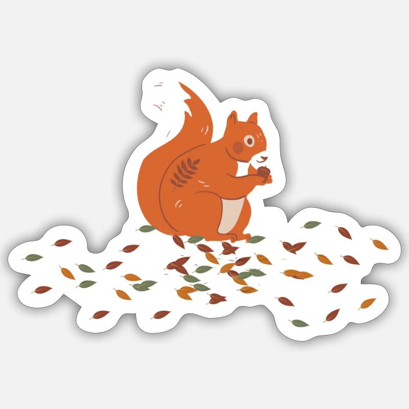 écureuil - Sticker taille S (10 x 10 cm) - blanc mat