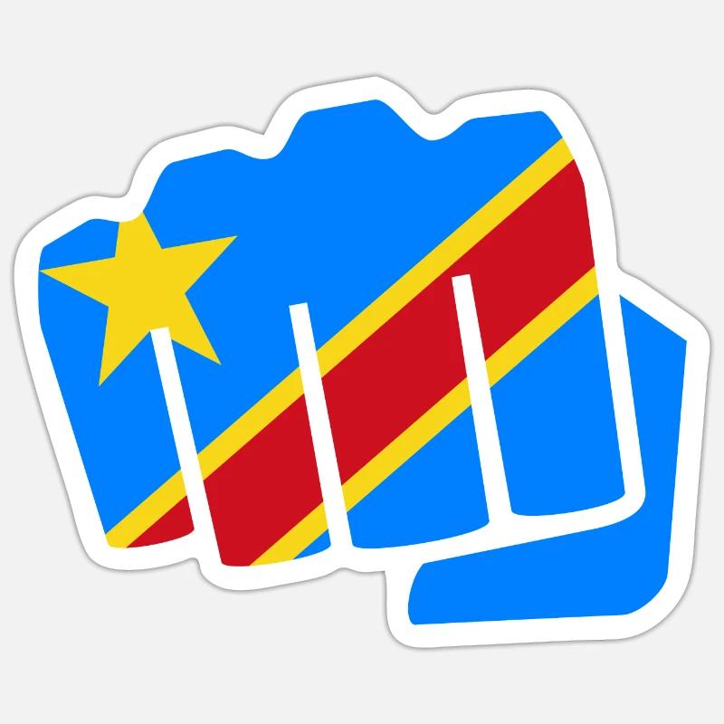 Congo Zaire Kongu DR Congo Congo flag gift - Sticker size S (10 x 10 cm) - white matte