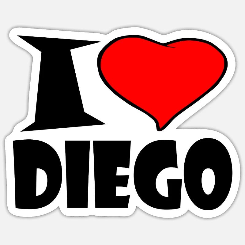 DIEGO - Sticker taille S (10 x 10 cm) - blanc mat