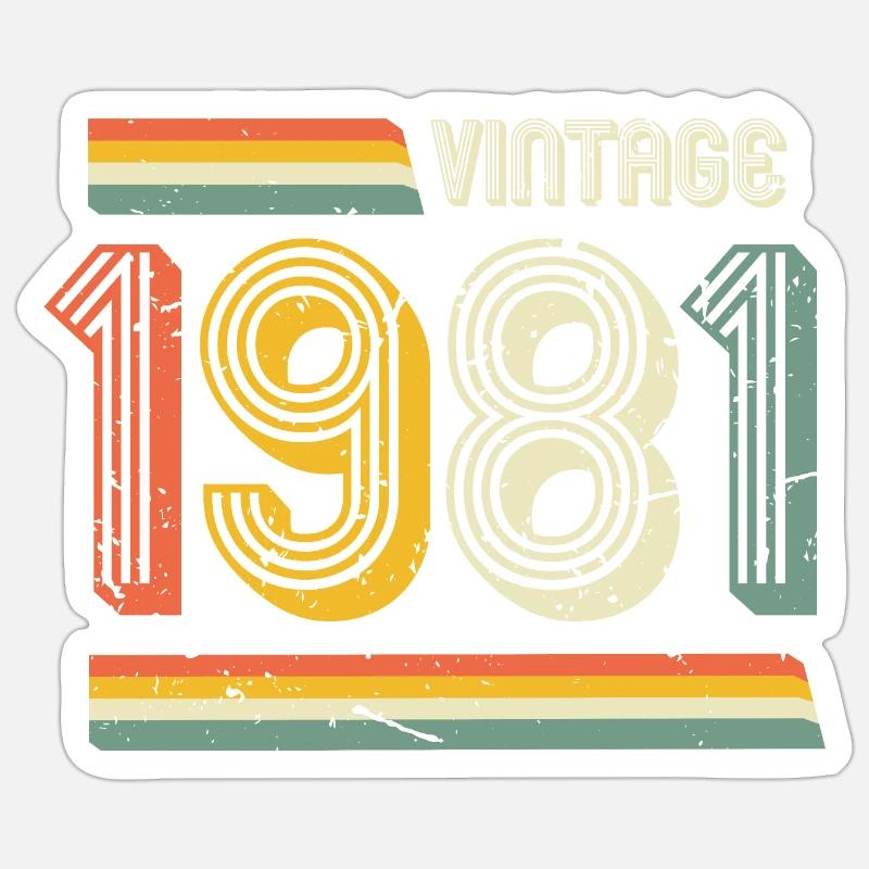 Millésime 1981 - Sticker taille S (10 x 10 cm) - blanc mat