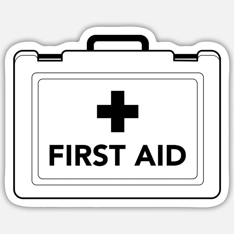 first aid Koffer Design - Sticker Größe S (10 x 10 cm) - Mattweiß