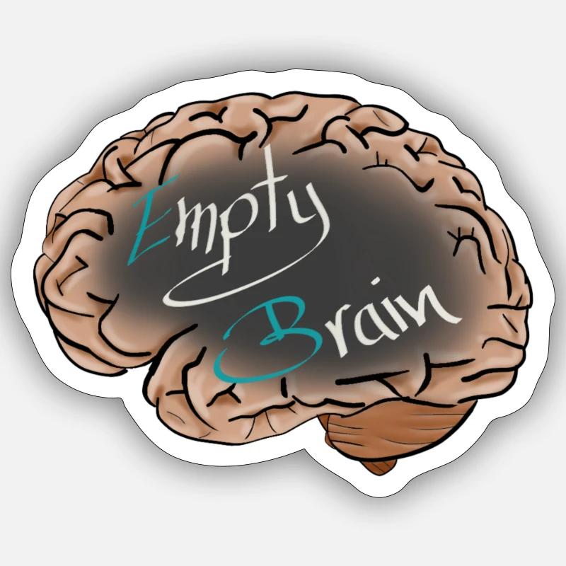 EmptyBrain - Sticker Größe S (10 x 10 cm) - Mattweiß