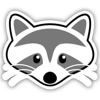 Süßer Waschbär Kopf - Sticker Größe S (10 x 10 cm) - Mattweiß - Vorne