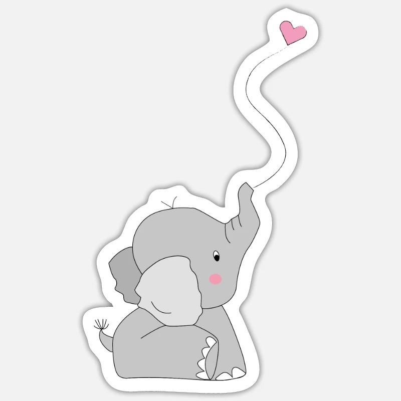 Eddi Elefant - Geschenk - Geschenkidee Sticker Größe S (10 x 10 cm)