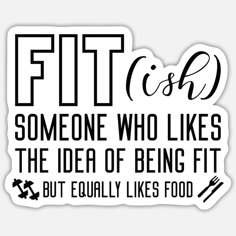 Fit Ish - Sticker taille S (10 x 10 cm) - blanc mat