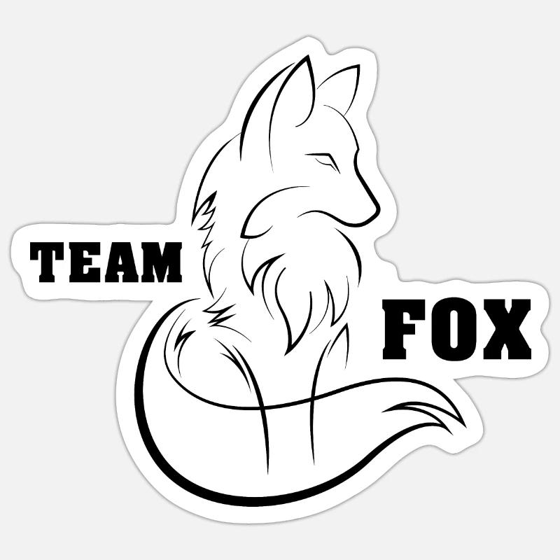 Icône Team Fox Fox Icône Logo de dessin - Sticker taille S (10 x 10 cm) - blanc mat
