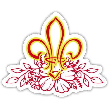 Fleur de Lis - Sticker size S (10 x 10 cm) - white matte - Front