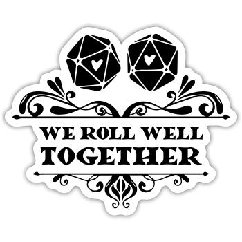 Romantisches Design für Tabletop Rollenspieler - Sticker Größe S (10 x 10 cm) - Mattweiß - Vorne