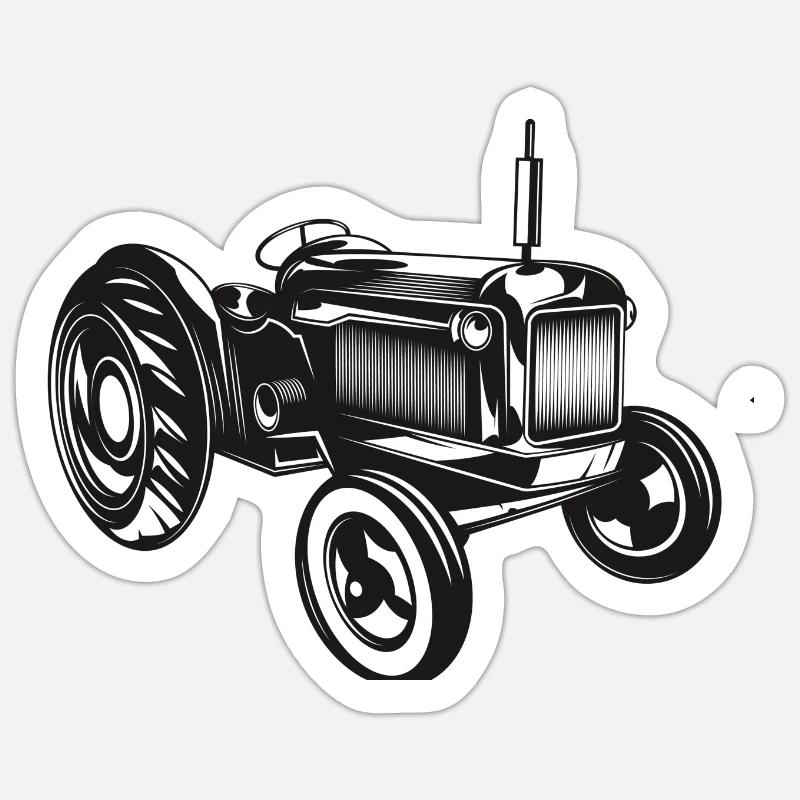 tractor - Sticker size S (10 x 10 cm) - white matte