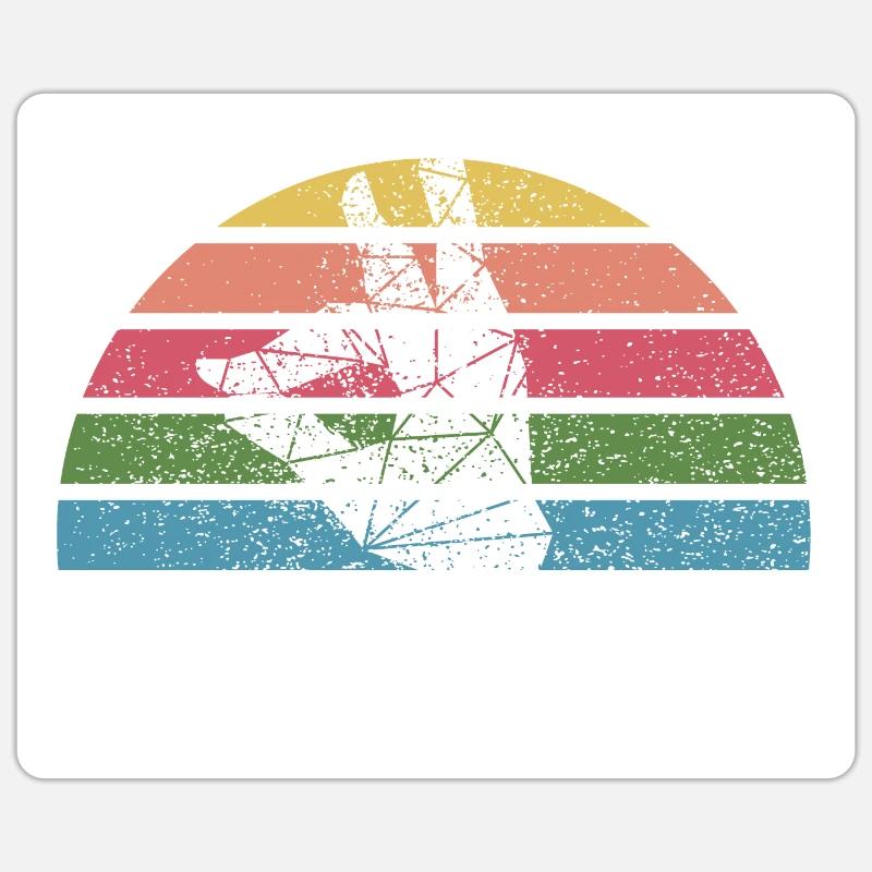 Schweigefuchs im buntem Design - Sticker Größe S (10 x 10 cm) - Mattweiß